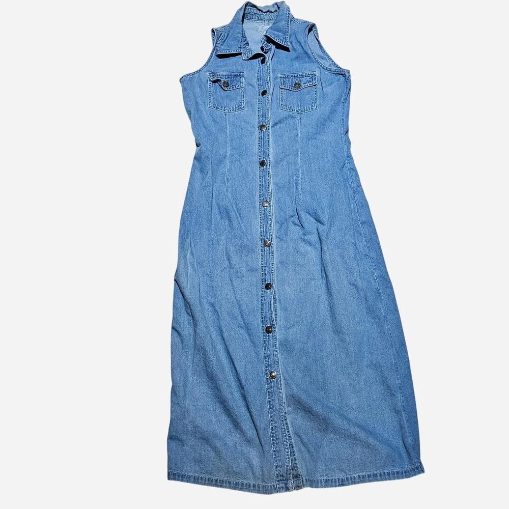90s boho western denim maxi dress